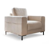 Iš kordinio velveto krėslas smėlio spalvos Lofty Lilly – Miuform
