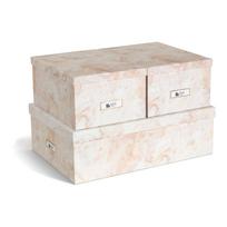 Smėlio spalvos iš kartono daiktadėžės su dangčiu 3 vnt. 31x47x15,5 cm Inge Paper Laminate – Bigso