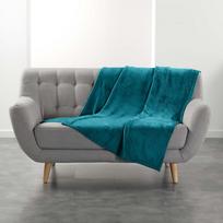 Mėlynos spalvos iš mikroflanelės antklodė ir pledas 125x150 cm Flanou – douceur d'intérieur