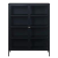 Iš metalo vitrina juodos spalvos 110x140 cm Carmel – Unique Furniture