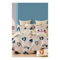 Iš ranforce medvilnės dvigulė/itin ilga patalynė smėlio spalvos su paklode/4 dalių 200x220 cm Amore – Mila Home