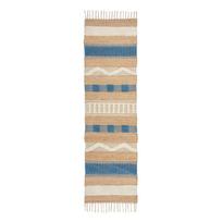 Rankų darbo iš džiuto mišinio kilimas mėlynos spalvos/natūralios spalvos 60x230 cm Medina Jute – Flair Rugs
