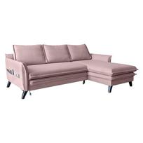 Rožinės spalvos sofa-lova Miuform Charming Charlie, dešinysis kampas
