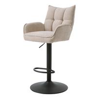 Kreminės spalvos reguliuojamo aukščio baro taburėtės 2 vnt. Marilla – Unique Furniture