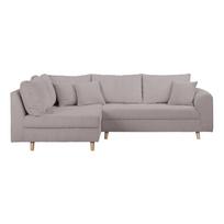 Kampinė sofa pilkos spalvos iš kordinio velveto (su kairiuoju kampu) Ariella – Ropez