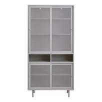 Iš metalo spintelė pilkos spalvos su stumdomomis durimis 90x180x40 cm Veep – Unique Furniture
