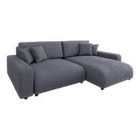 Iš kordinio velveto sulankstoma kampinė sofa tamsiai pilkos spalvos (kintama) Sara – Ropez