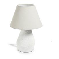 Baltas stalinis šviestuvas su tekstiliniu gaubtu (aukštis 43 cm) Noara - Kave Home