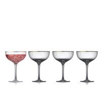 4 kokteilių taurių rinkinys su auksiniu apvadu Lyngby Glas Palermo, 315 ml