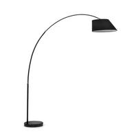 Juodos spalvos pastatomas šviestuvas (aukštis 189 cm) su tekstiliniu gaubtu May – Kave Home