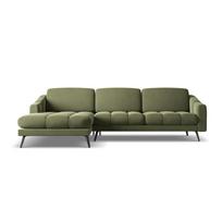 Žalios spalvos iš velveto kampinė sofa (su kairiuoju kampu) Nalu – Makamii