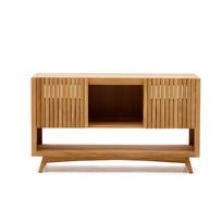 Žema spintelė po kriaukle iš tikmedžio masyvo natūralios spalvos 140x80 cm Kuveni – Kave Home