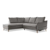 Sulankstoma kampinė sofa pilkos spalvos (su kairiuoju kampu) Charming Charlie – Miuform