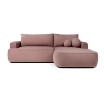 Iš boucle sulankstoma kampinė sofa šviesiai rožinės spalvos (su dešiniuoju kampu) Quinoa – Bonami Selection