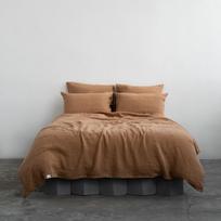 Viengulė patalynė rudos spalvos iš lino 140x200 cm – Linen Tales