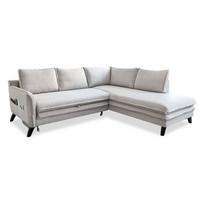 Šviesios smėlio spalvos sofa-lova Miuform Charming Charlie L, dešinysis kampas