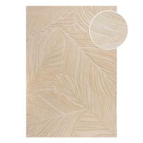 Smėlio spalvos vilnonis kilimas Flair Rugs Lino Leaf, 160 x 230 cm