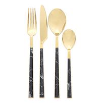 Plieniniai stalo įrankiai juodos spalvos/auksinės spalvos 16 vnt. Avie – Premier Housewares