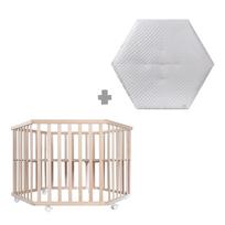 Iš buko masyvo maniežas vaikams natūralios spalvos 119x104 cm – Roba