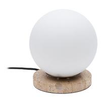 Stalinis šviestuvas baltos spalvos (aukštis 22 cm) su stiklo gaubtu Malachi – Kave Home