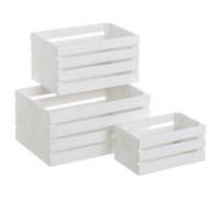 Baltos spalvos daiktadėžės 3 vnt. 31x23x15 cm – Casa Selección