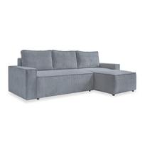 Iš kordinio velveto sulankstoma kampinė sofa šviesiai pilkos spalvos (kintama) Brave Dave – Miuform