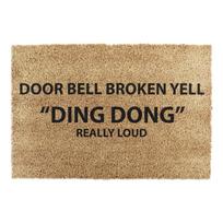 Iš kokoso pluošto grindų kilimėlis 40x60 cm Yell Ding Dong – Artsy Doormats