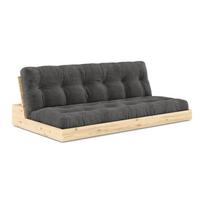 Sulankstoma sofa iš kordinio velveto juodos spalvos/antracito spalvos 196 cm Base – Karup Design