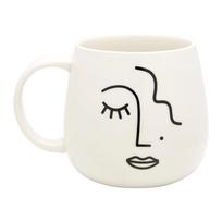 Baltas porcelianinis puodelis Sass & Belle Abstract Face