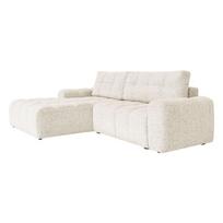 Kreminės spalvos sulankstoma/su sandėliavimo vieta modulinė kampinė sofa (su kairiuoju kampu) Lulu – Miuform