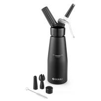 Juodas aliuminio buteliukas nuo plaktos grietinėlės Hendi Kitchen Line, 500 ml