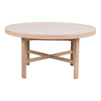 Iš keraminės plokštės apvalios formos kavos staliukas natūralios spalvos 90x90 cm Marsden – Rowico