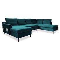 Turkio spalvos aksominė U formos sofa-lova Miuform Stylish Tent, dešinysis kampas
