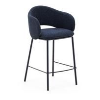 Tamsiai mėlynos spalvos baro taburetė (sėdynės aukštis 65 cm) Maina – Kave Home