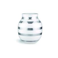 Balta akmens masės vaza su sidabro detalėmis Kähler Design Omaggio, aukštis 20 cm