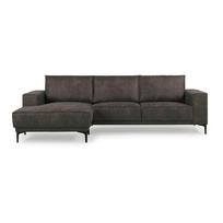 Iš dirbtinės odos kampinė sofa antracito spalvos (su kairiuoju kampu) Copenhagen – Scandic