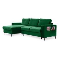 Žalia aksominė kampinė sofa Miuform Lofty Lilly, kairysis kampas