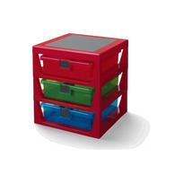 Raudonas daiktų organizatorius su 3 stalčiais LEGO® Storage