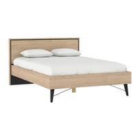 Natūralios spalvos dvigulė lova iš ąžuolo su lovos grotelėmis 140x200 cm Ry – Tvilum