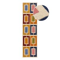 Rankų darbo iš vilnos kilimas 60x230 cm Retro Blocks – Flair Rugs