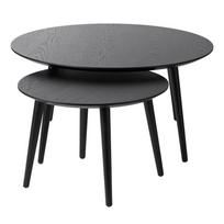 Apvalios formos kavos staliukai juodos spalvos 2 vnt. ø 88 cm Adda – Unique Furniture