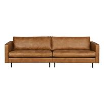 Rudos spalvos iš dirbtinės odos sofa 277 cm Rodeo – WOOOD