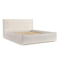 Smėlio spalvos dvigulė lova audiniu dengta su sandėliavimo vieta su lovos grotelėmis 180x200 cm Lounge L – Maison de Rêve