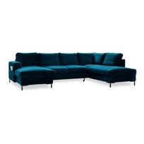 Iš velveto sulankstoma kampinė sofa smaragdinės spalvos (su dešiniuoju kampu) Lofty Lilly – Miuform