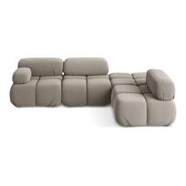 Smėlio spalvos iš velveto modulinė kampinė sofa (su dešiniuoju kampu) Lokua – Makamii