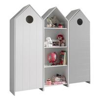 Atvira vaikiška spinta baltos spalvos/šviesiai pilkos spalvos 173x171,5 cm CASAMI – Vipack
