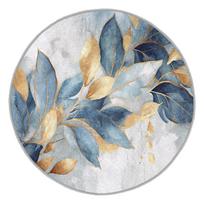 Skalbiamas apvalios formos kilimas mėlynos spalvos/auksinės spalvos ø 100 cm Golden Leaves – Mila Home