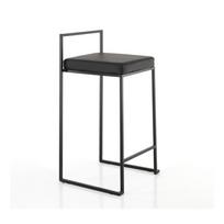 Juodos spalvos iš dirbtinės odos baro taburetė (sėdynės aukštis 65 cm) Dodo – Tomasucci