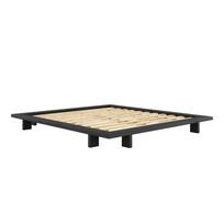 Juoda dvigulė lova iš pušies medienos su grotelėmis 180x200 cm Japan - Karup Design
