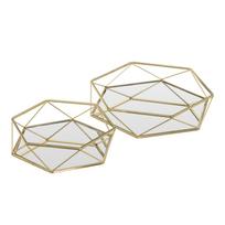 Iš metalo dekoratyviniai padėklai 2 vnt. ø 25 cm – Casa Selección